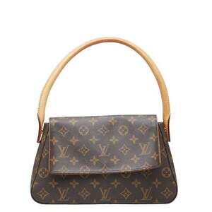 LOUIS VUITTON Brown Monogram Leather Mini Looping Shoulder Bag